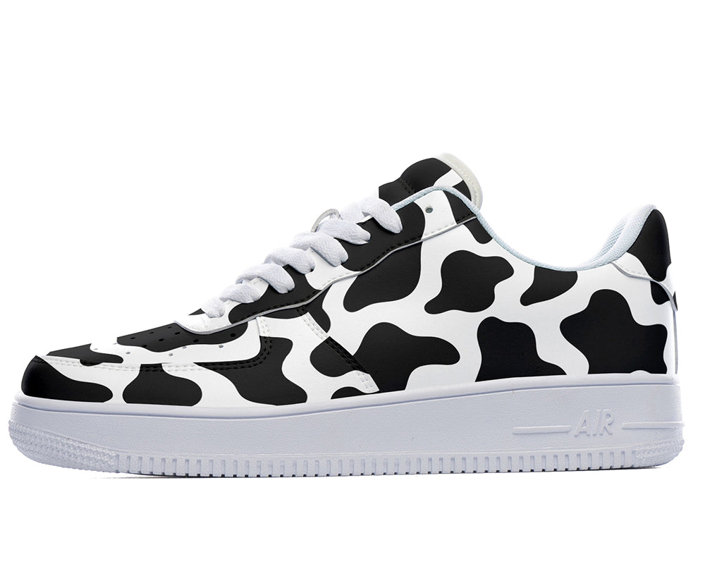 Cow Print Sneakers: Cow Print Pattern Court Sneakers