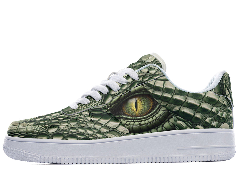 Crocodile Sneakers: Crocodile Skin Pattern Court Sneakers