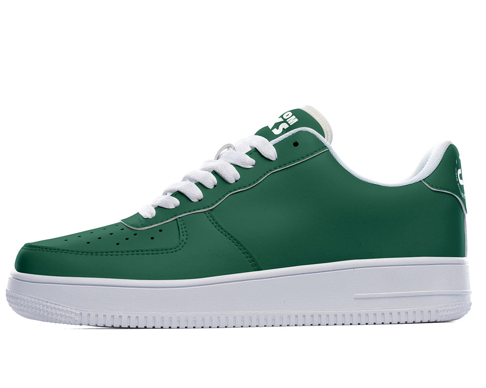 Hunter Green Sneakers: Solid Hunter Green Court Sneakers