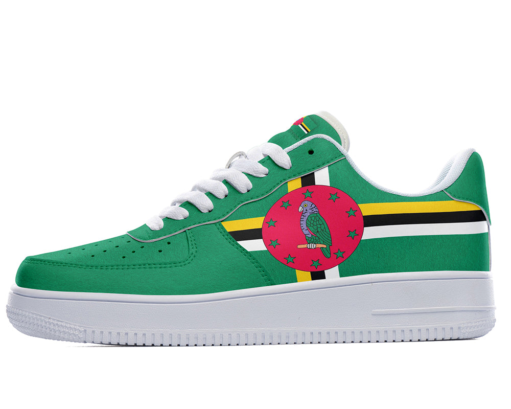 Dominica Flag Sneakers: Dominica Flag Pattern Court Sneakers