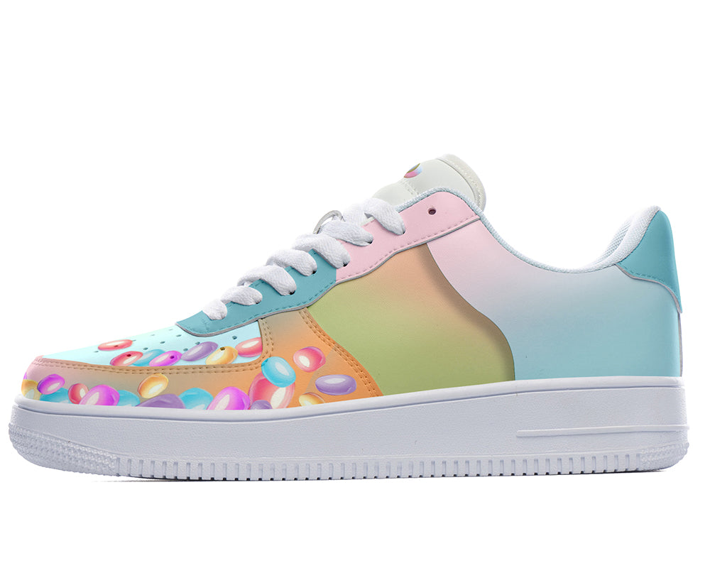 Jellybean Sneakers: Jellybean Candy Pattern Court Sneakers