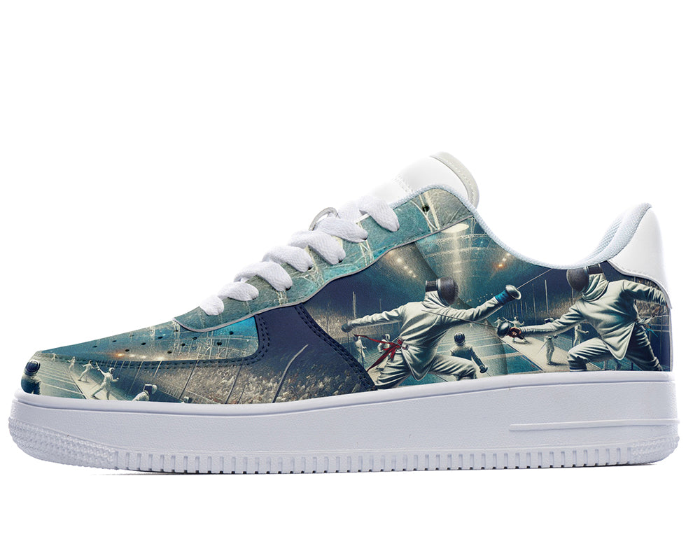 Fencing Sneakers: Fencer Illustration Court Sneakers