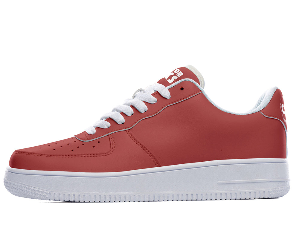Burgundy Sneakers: Solid Burgundy Court Sneakers