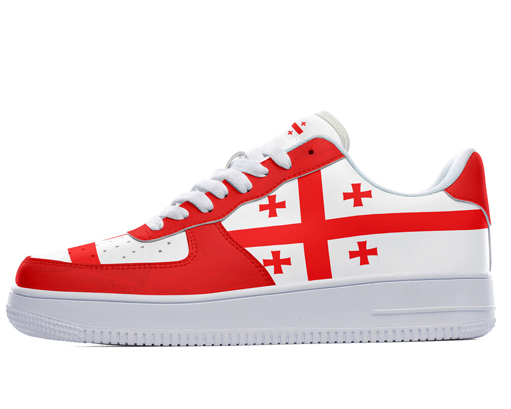 Georgian Flag Sneakers: Georgian Flag Pattern Court Sneakers