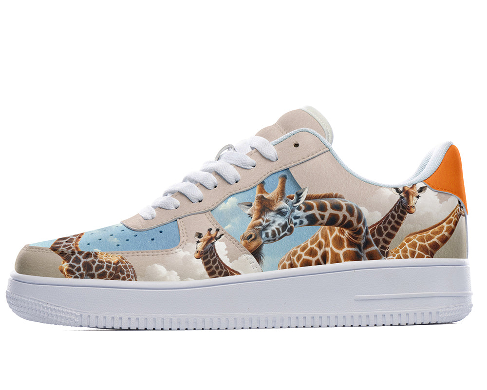 Giraffe Sneakers: Giraffe Illustration Court Sneakers
