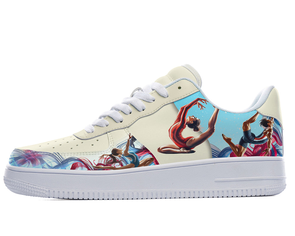 Gymnastics Sneakers: Gymnast Illustration Court Sneakers