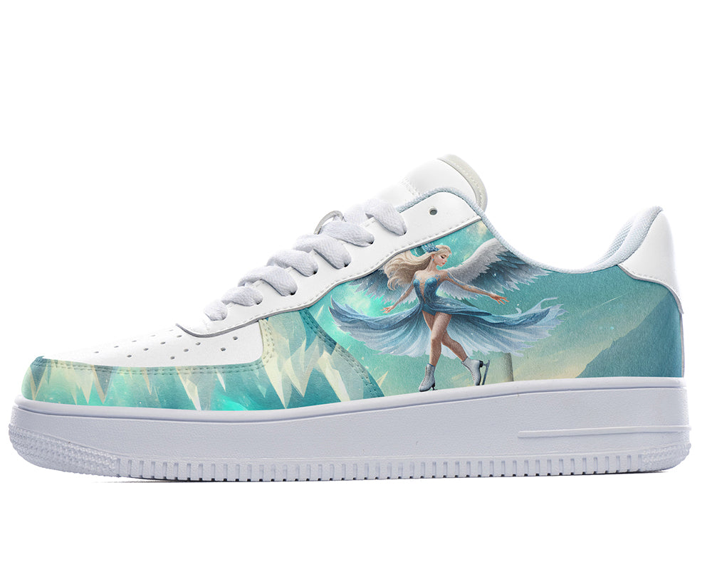 Ice Skating Sneakers: Ice Skater Winter Scene Court Sneakers