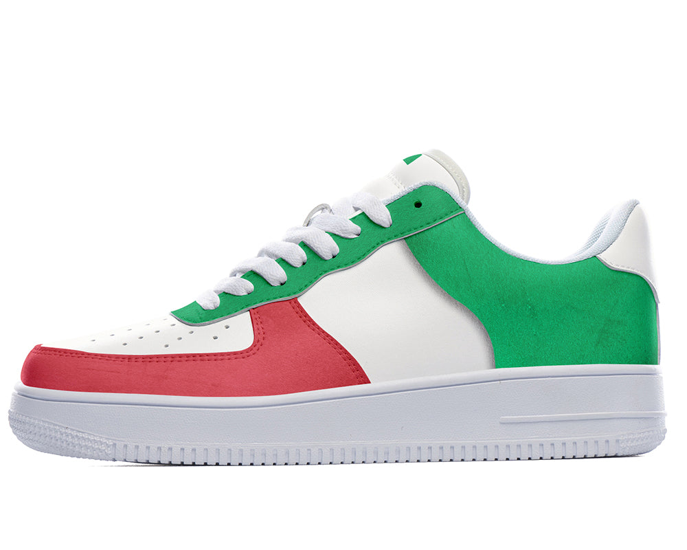 Italian Flag Sneakers: Italian Flag Pattern Court Sneakers
