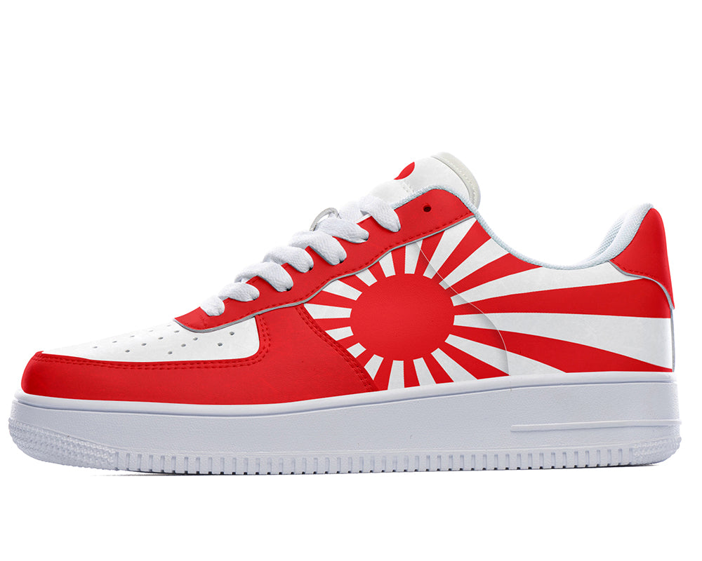 Japan Sneakers: Red Sun Rays Court Sneakers
