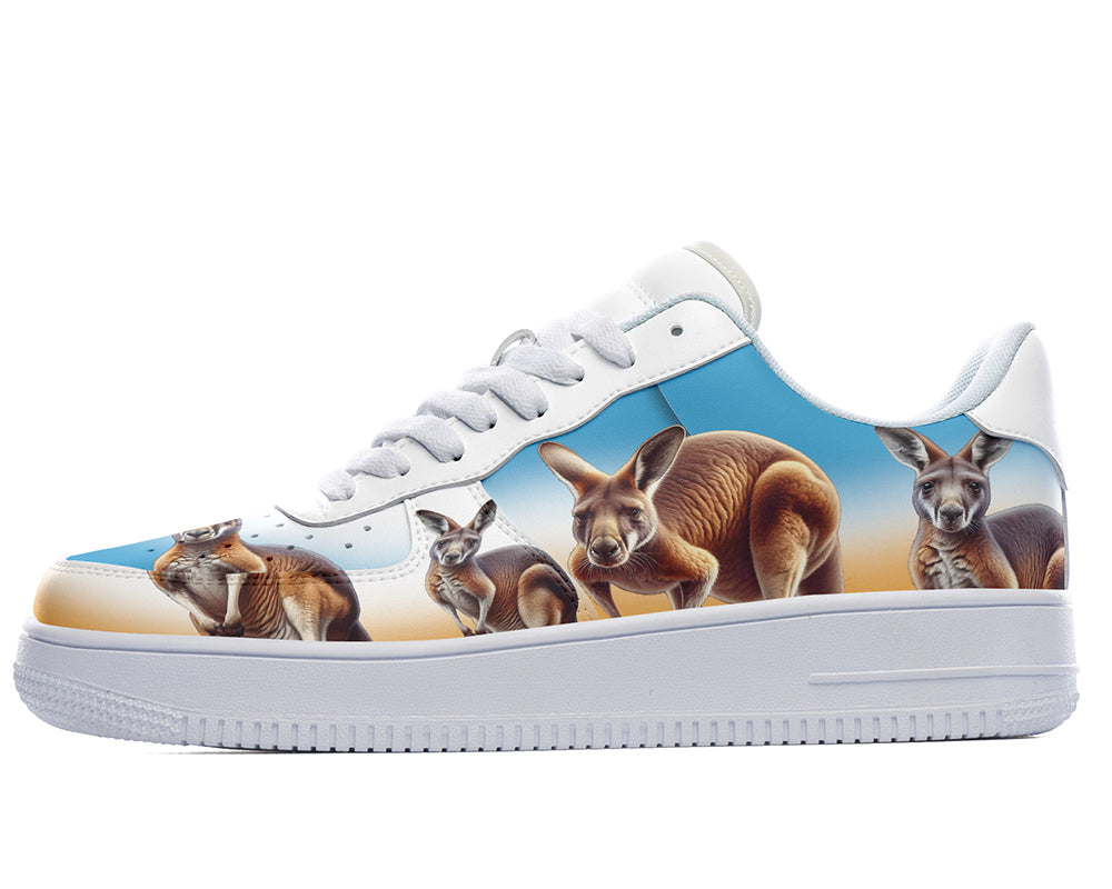Kangaroo Sneakers: Group of Kangaroo Illustration Court Sneakers