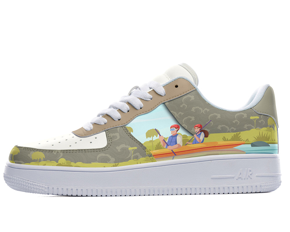 Kayak Sneakers: Kayaking Illustration Court Sneakers