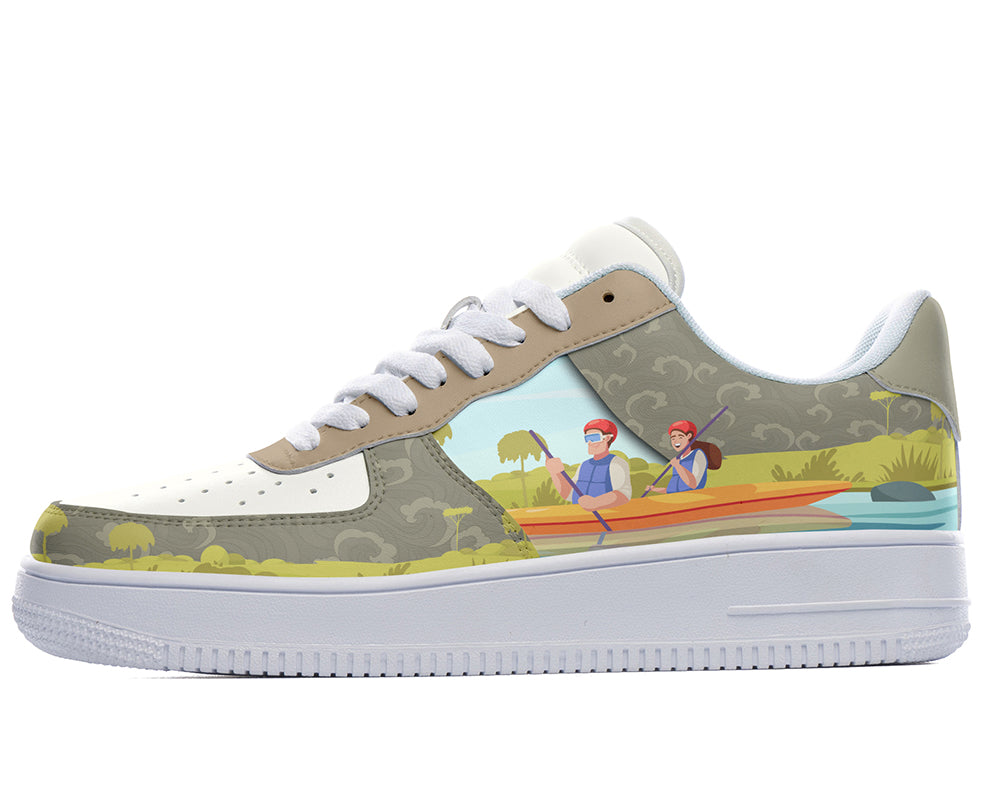 Kayak Sneakers: Kayaking Illustration Court Sneakers