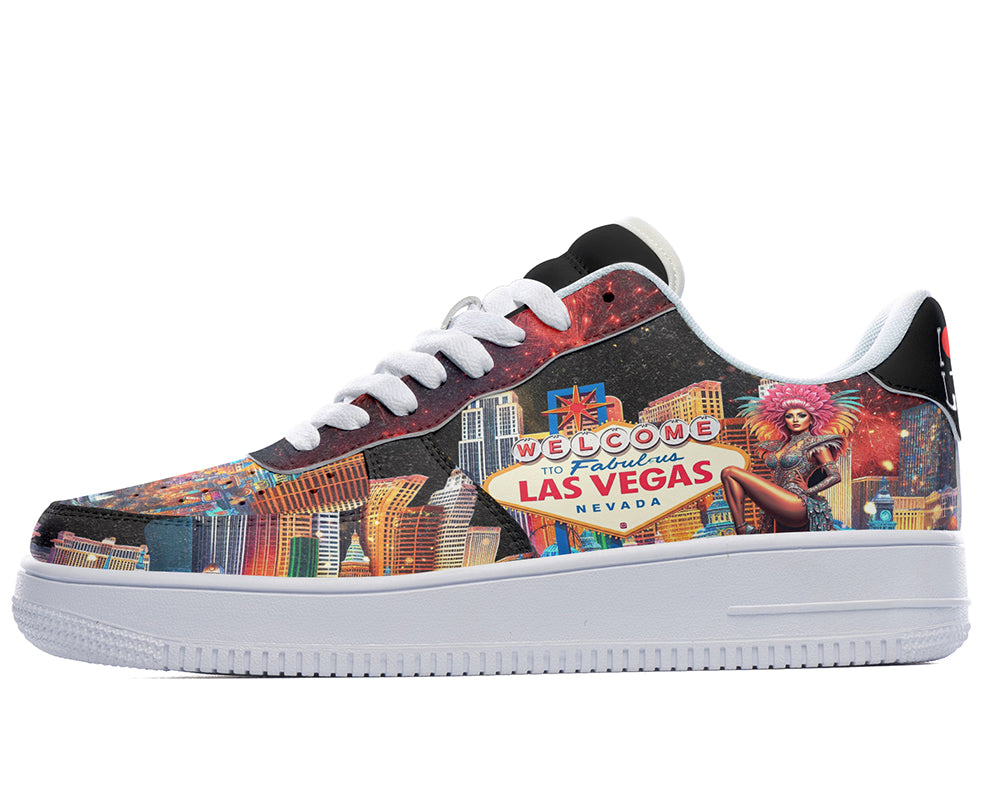Las Vegas Sneakers: Las Vegas City Illustration Court Sneakers