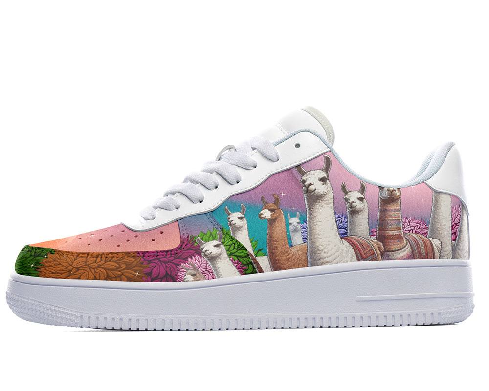 Llama Sneakers: Llama Illustration Court Sneakers