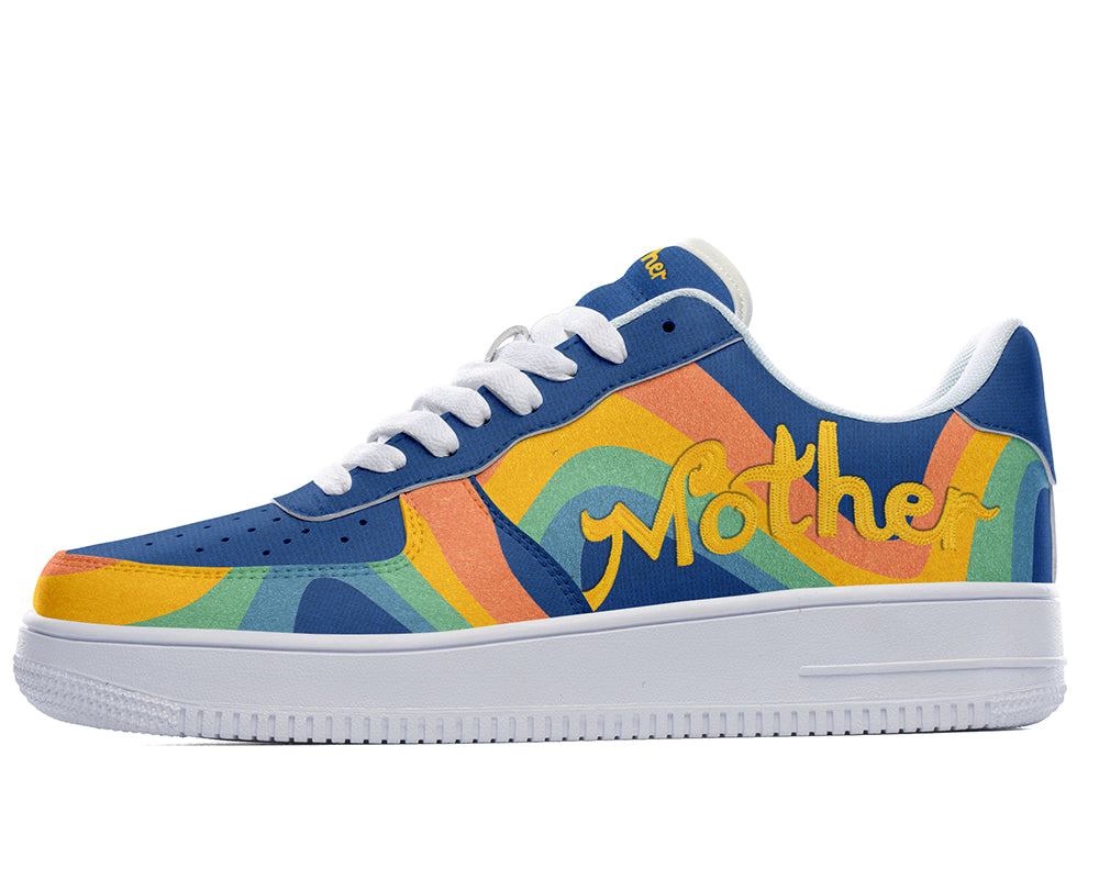 Mother Sneakers: Retro Rainbow Wave Court Sneakers