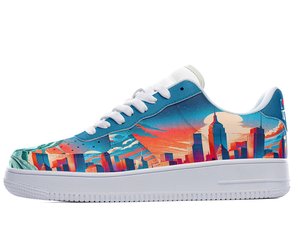 New York Sneakers: New York City Skyline Illustration Court Sneakers