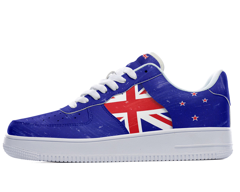 New Zealand Flag Sneakers: New Zealand Flag Pattern Court Sneakers