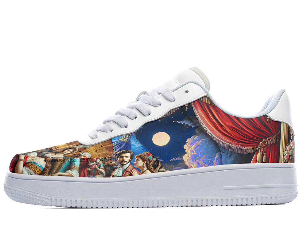 Opera Sneakers: Opera Scene Illustration Court Sneakers