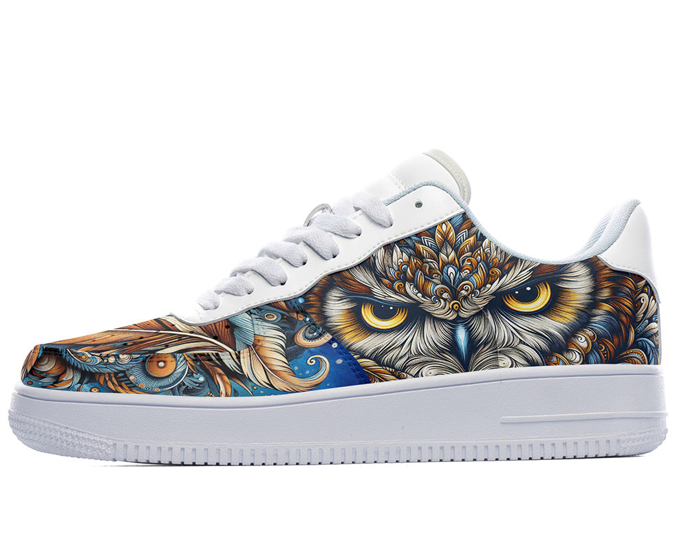 Owl Sneakers: Owl Illustration Court Sneakers