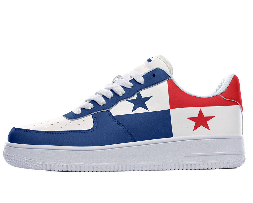 Panama Flag Sneakers: Panama Flag Pattern Court Sneakers