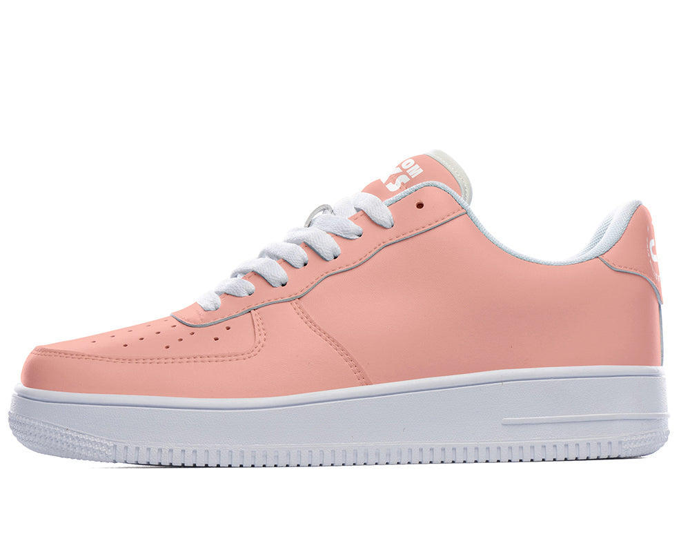 Peach Sneakers: Solid Peach Court Sneakers