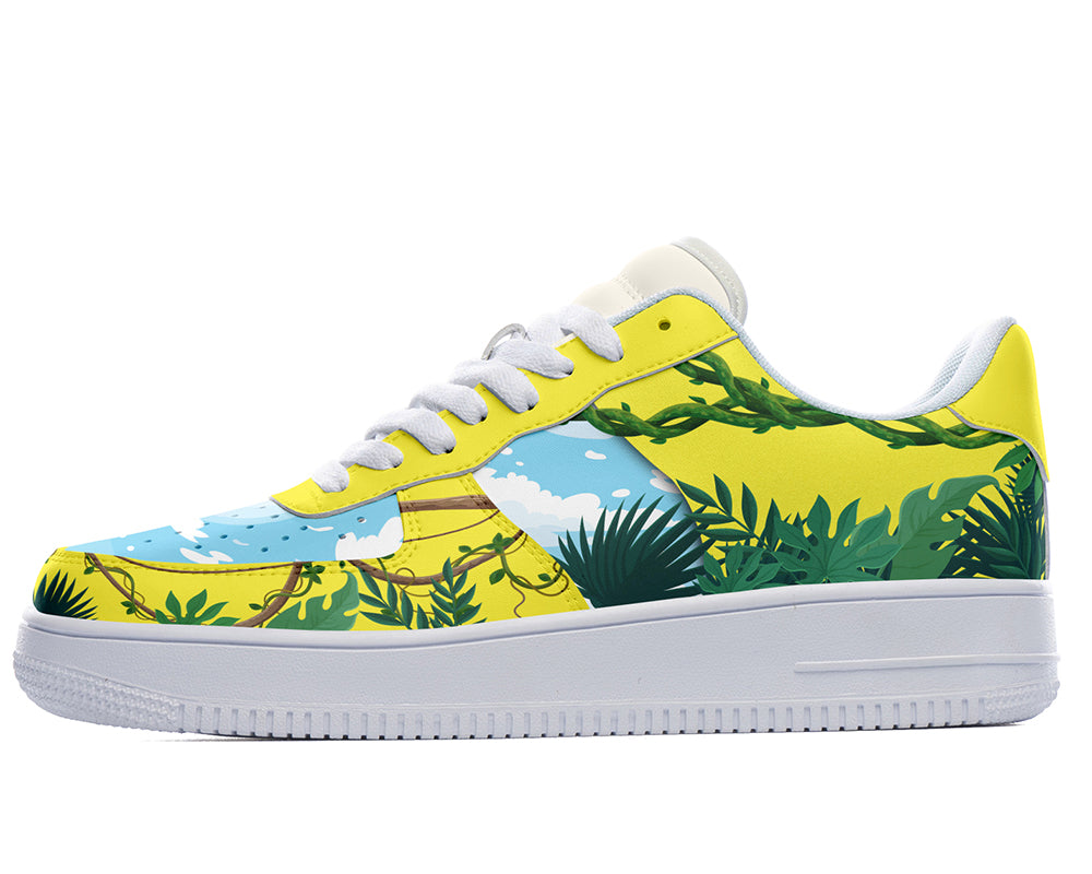 Plant Sneakers: Plant Pattern Court Sneakers