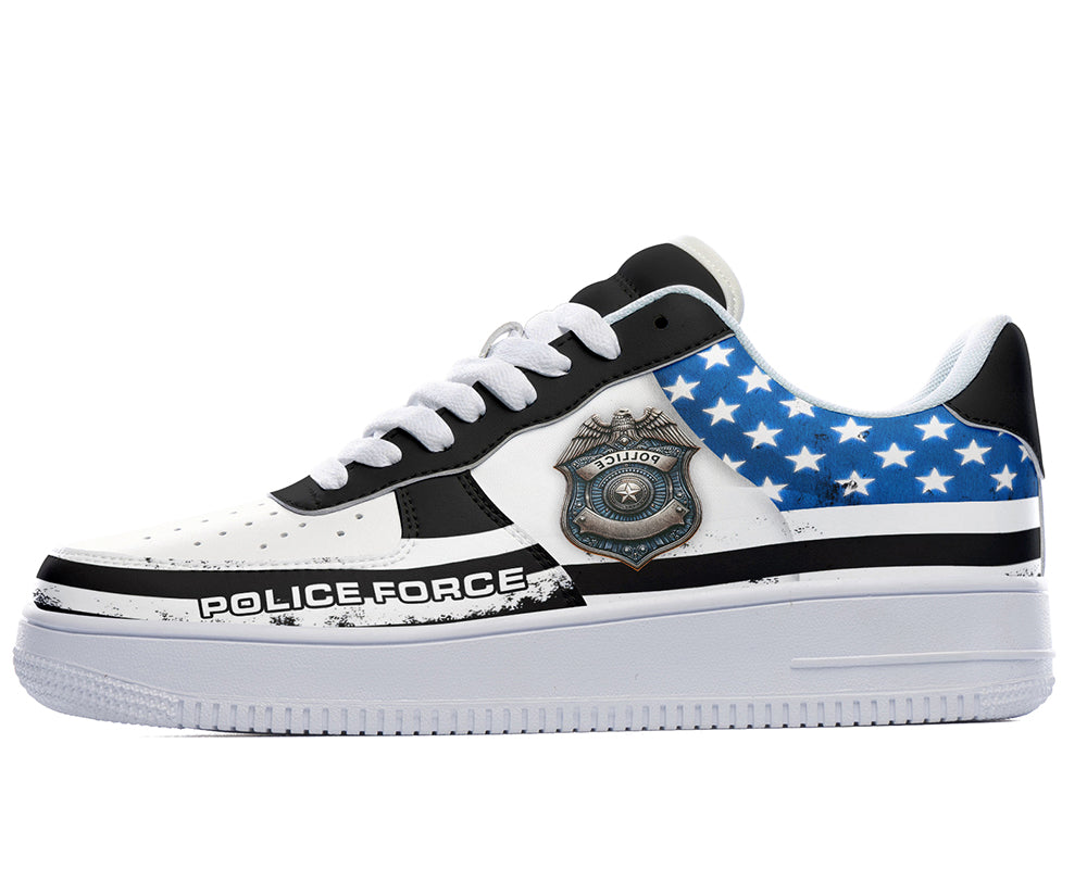 Police Sneakers: Police Badge Graphic Court Sneakers