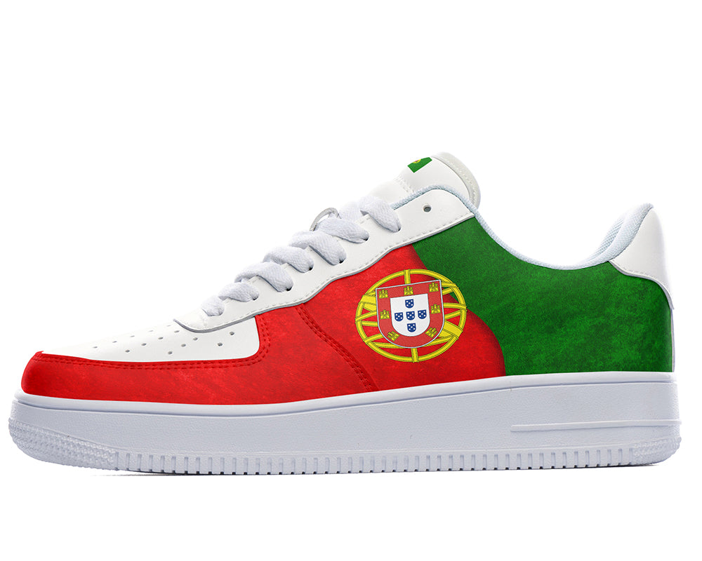 Portuguese Flag Sneakers: Portuguese Flag Pattern Court Sneakers