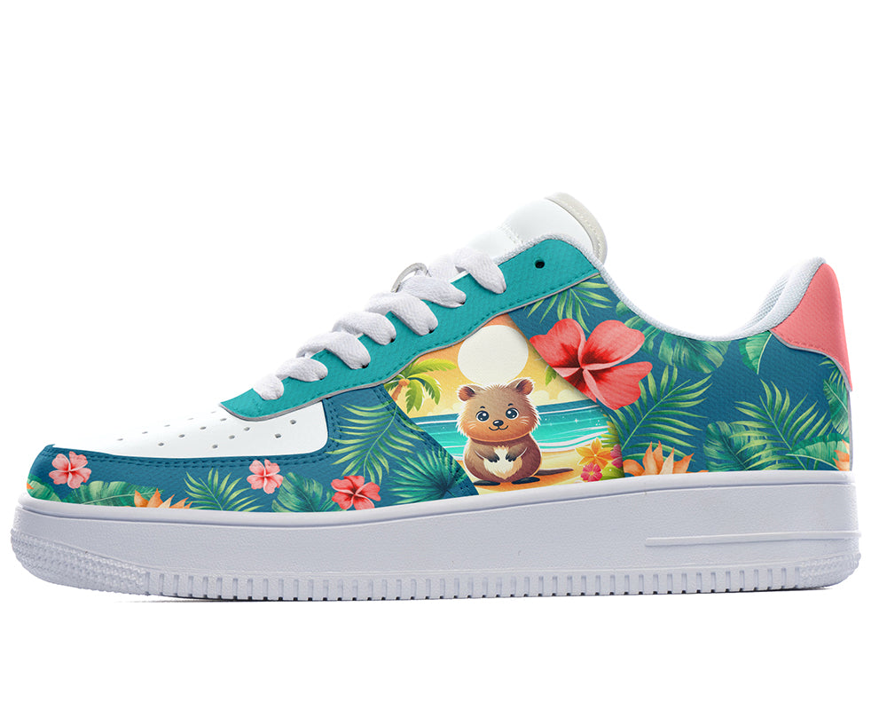 Cute Animal Sneakers: Cute Animal Illustration Court Sneakers