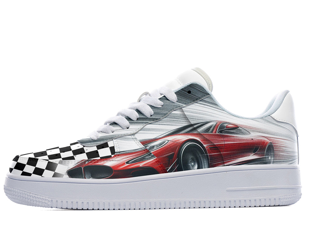 Racing Sneakers: Racing Pattern Court Sneakers
