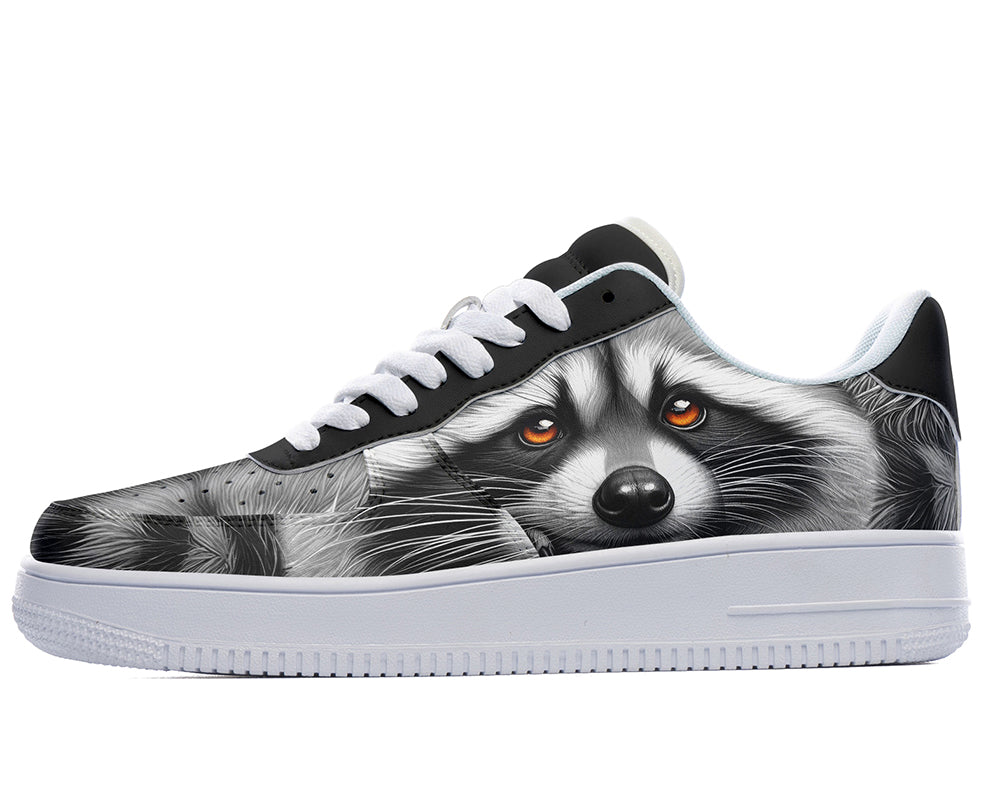 Raccoon Sneakers: Raccoon Illustration Court Sneakers