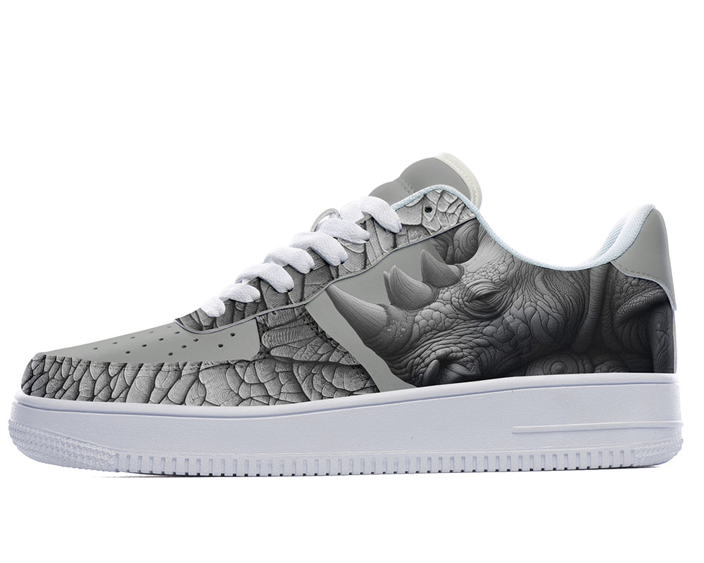 Rhino Sneakers: Rhino Skin Pattern Court Sneakers
