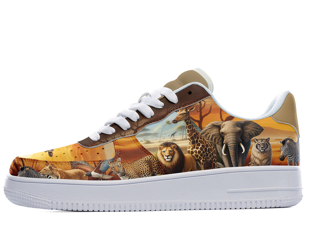 Safari Sneakers: Safari Animals Illustration Court Sneakers