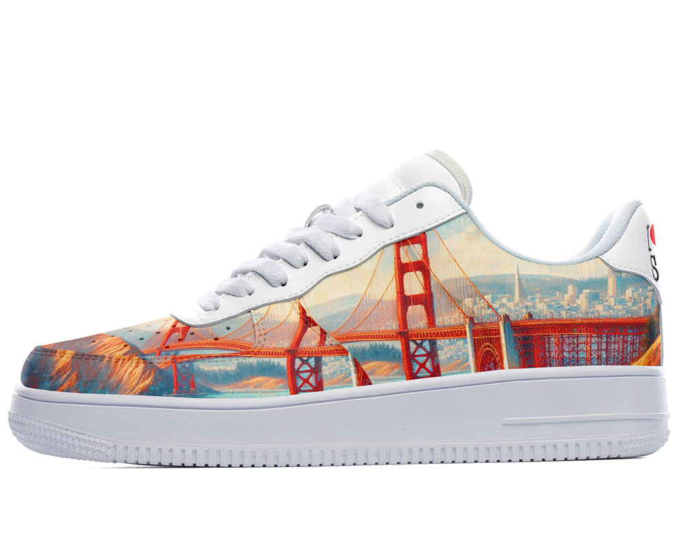 San Francisco Sneakers: San Francisco City Illustration Court Sneakers