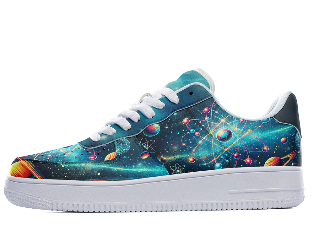 Atomic Sneakers: Atomic Galaxy Pattern Court Sneakers
