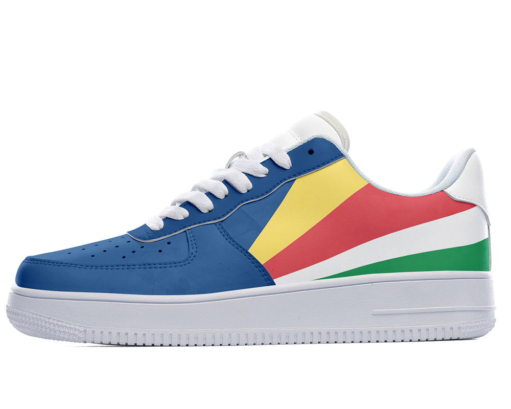 Seychelles Flag Sneakers: Seychelles Flag Pattern Court Sneakers