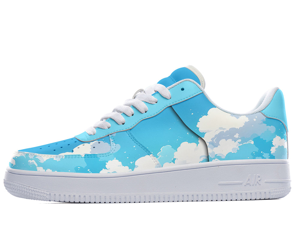 Sky Sneakers: Sky Cloud Illustration Court Sneakers