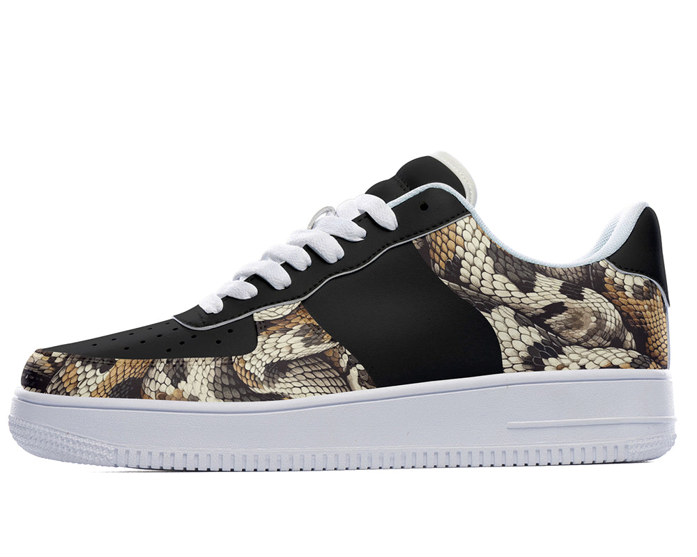 Snake Sneakers: Snake Skin Pattern Court Sneakers