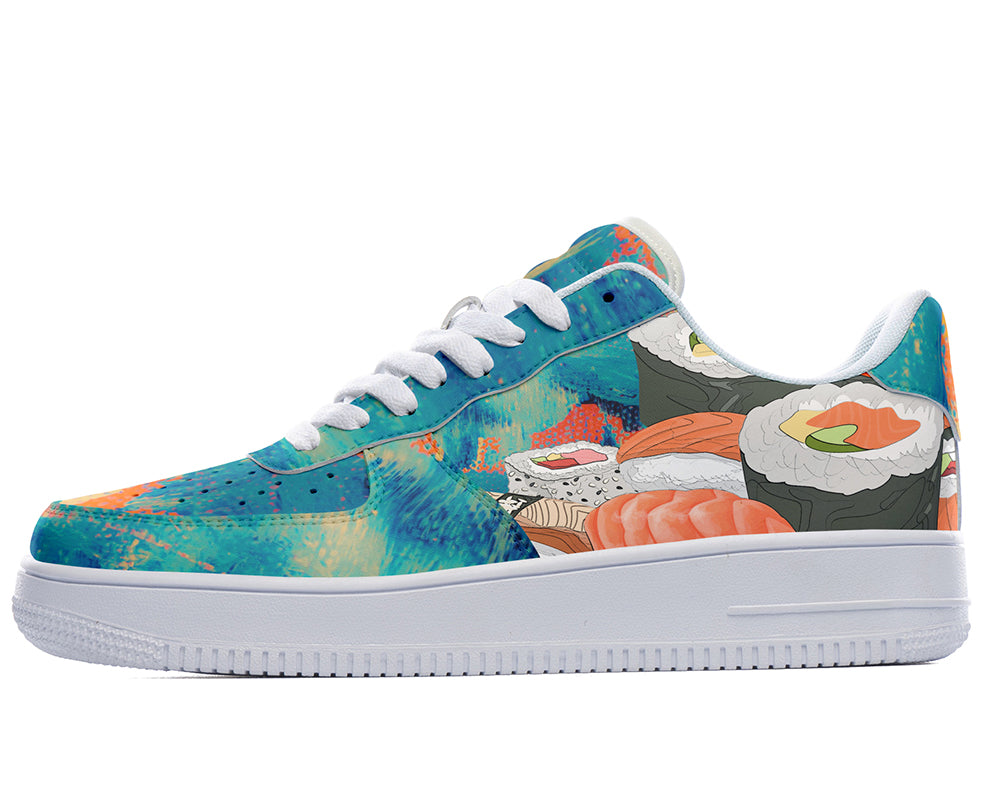 Sushi Sneakers: Sushi Pattern Court Sneakers
