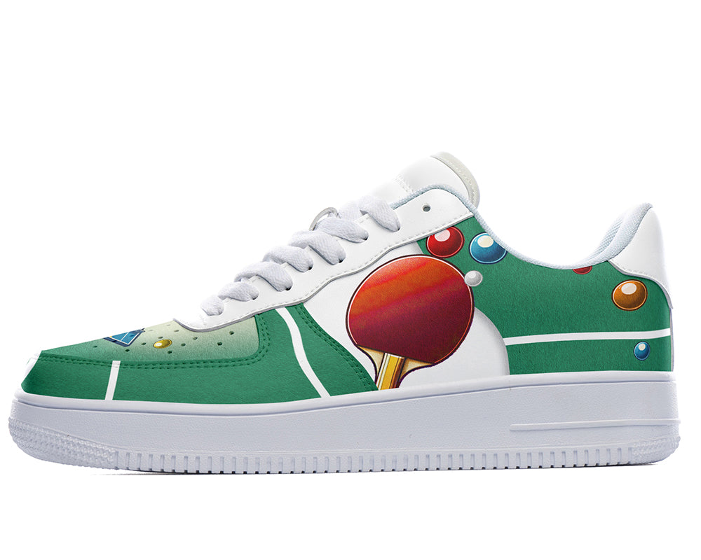 Ping Pong Sneakers: Ping Pong Paddle Pattern Court Sneakers