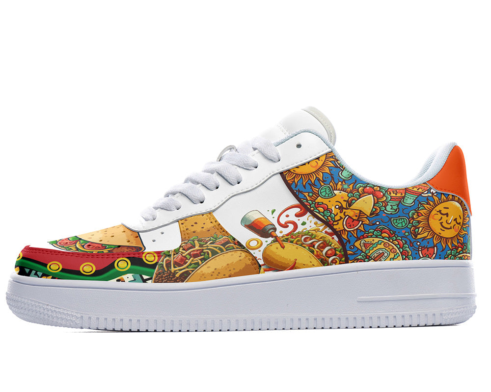 Taco Sneakers: Taco Pattern Court Sneakers