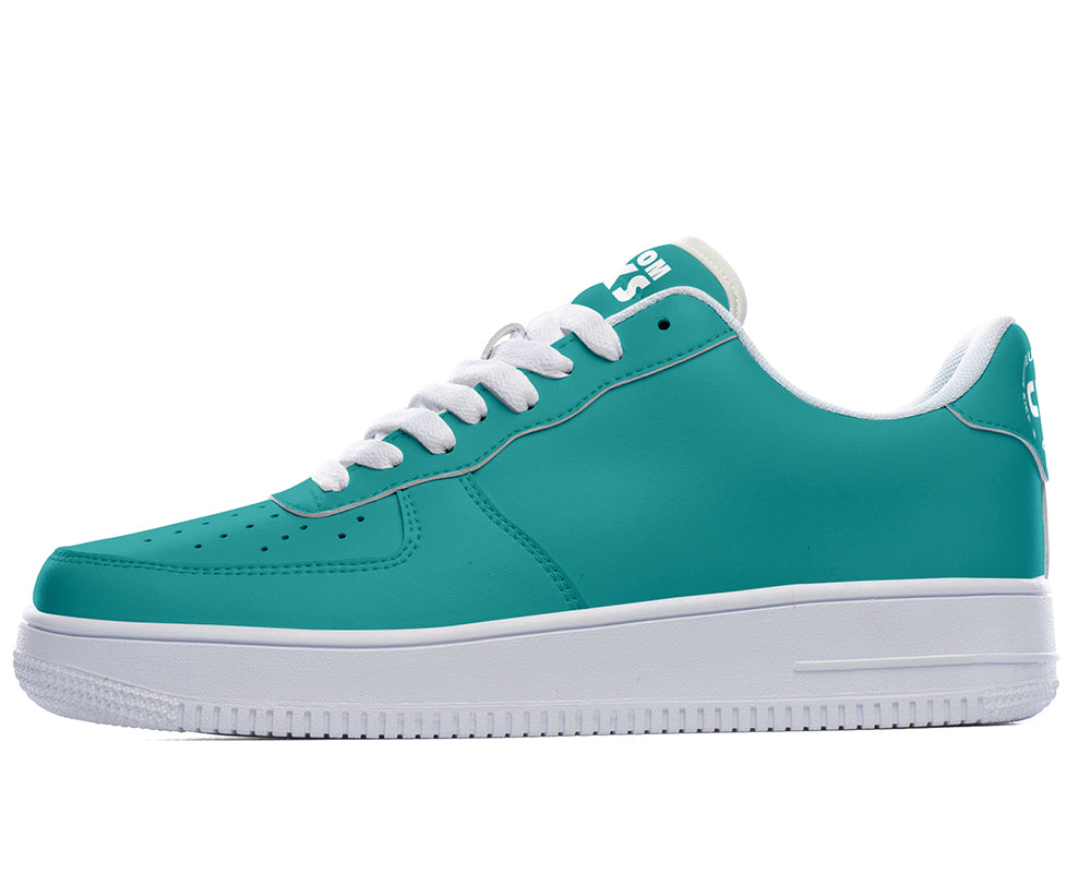 Teal Sneakers: Solid Teal Color Court Sneakers
