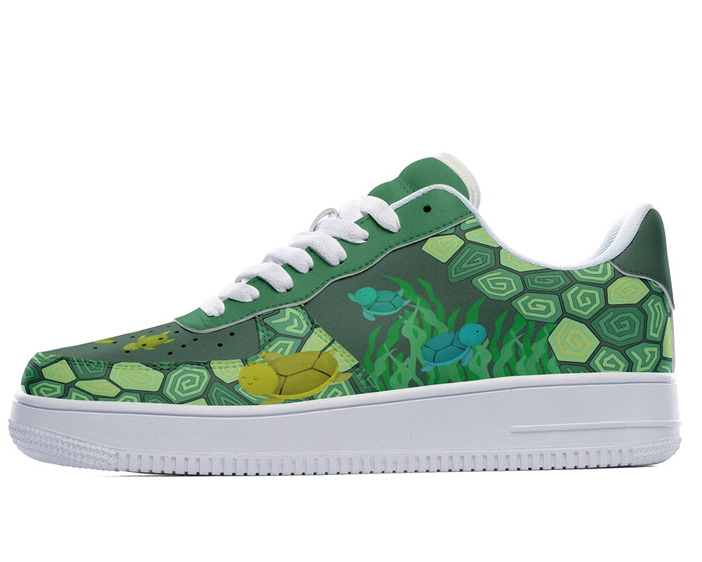 Turtle Sneakers: Turtle Pattern Court Sneakers