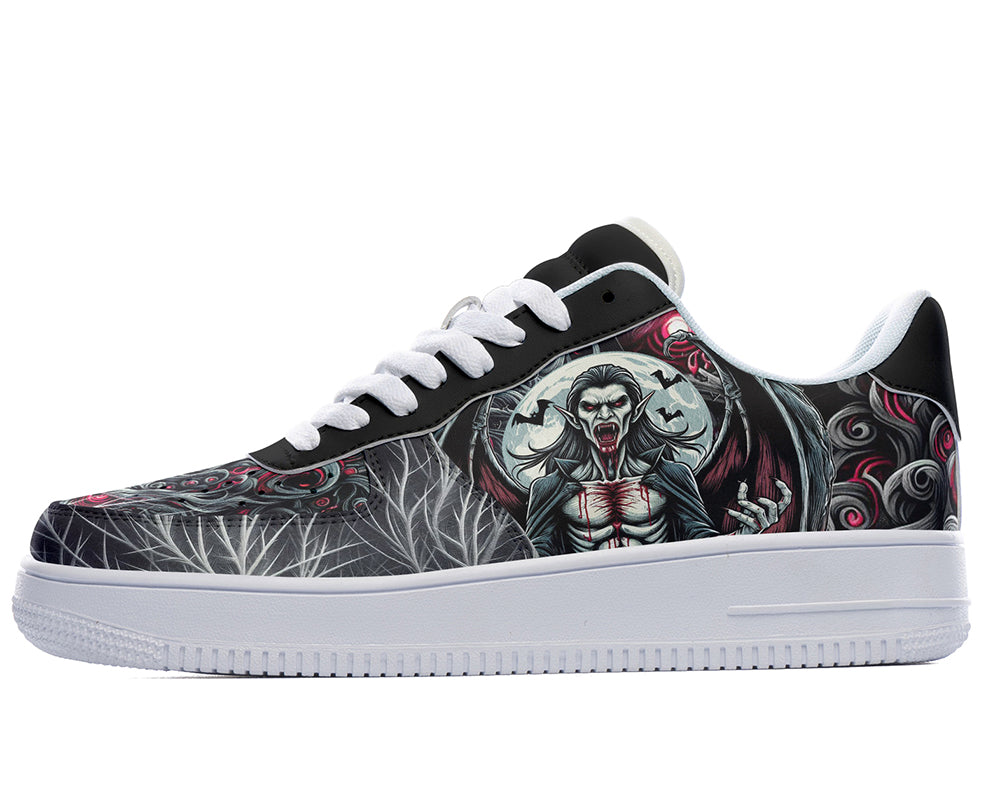 Vampire Sneakers: Vampire Illustration Court Sneakers