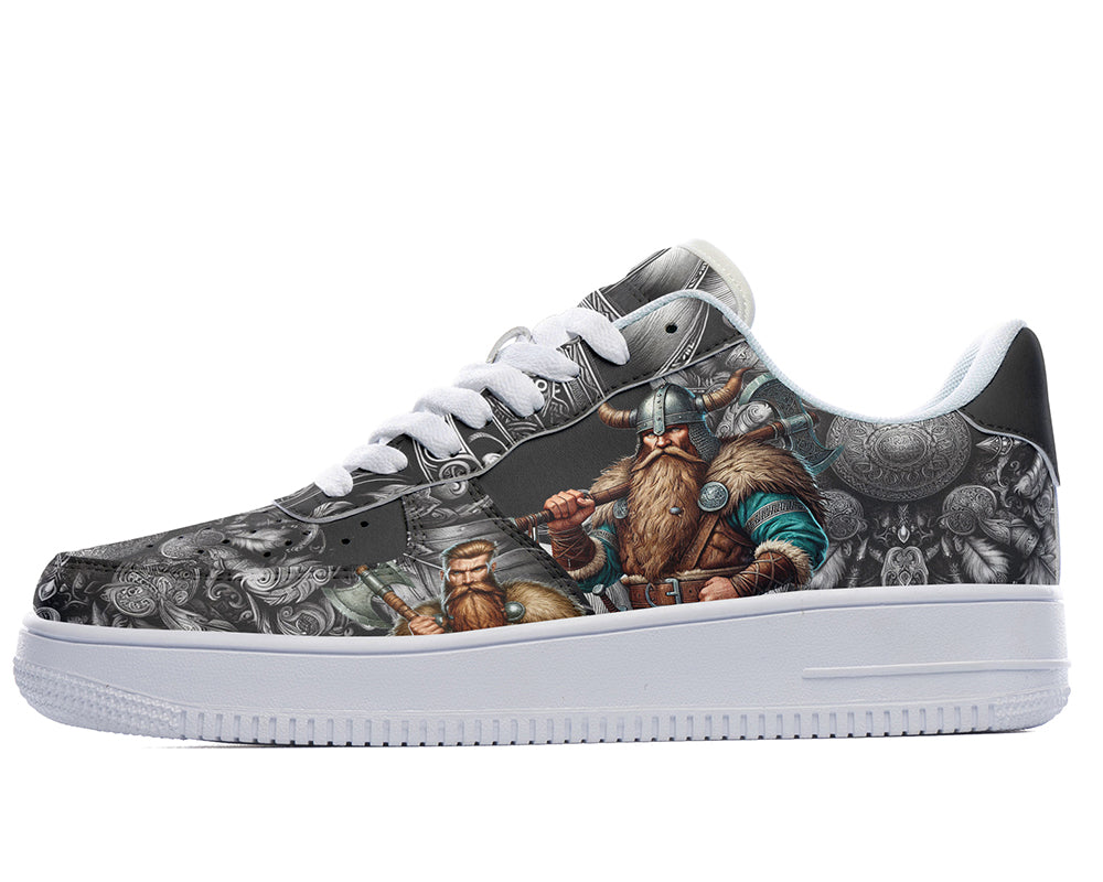 Viking Sneakers: Viking Illustration Court Sneakers