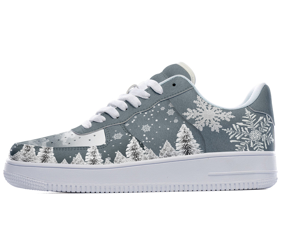 Winter Sneakers: Winter Forest Illustration Court Sneakers