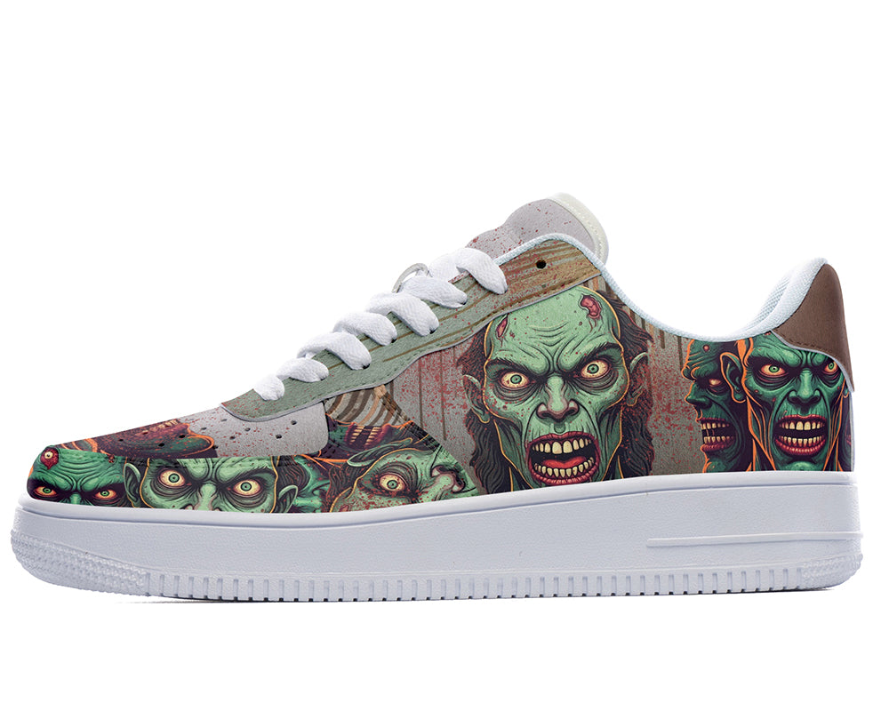 Zombie Sneakers: Undead Zombie Pattern Court Sneakers