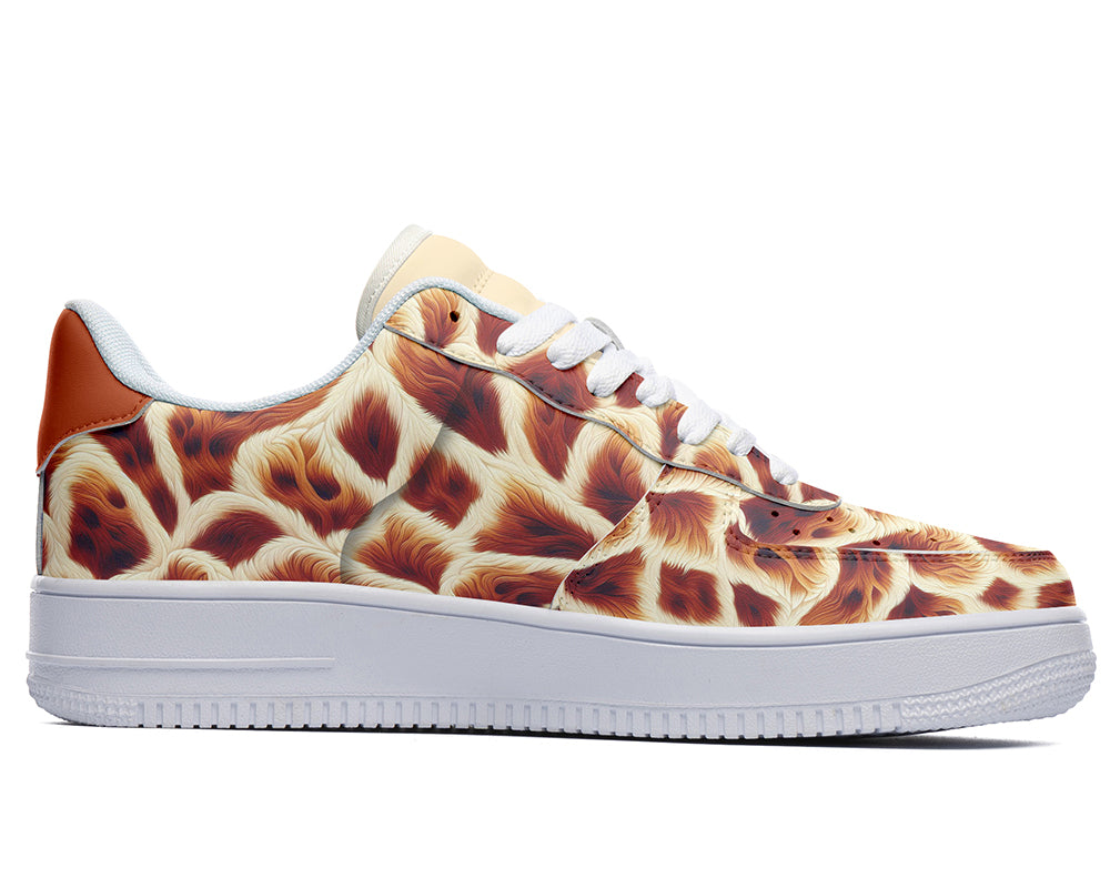 Giraffe Print Sneakers: Safari Animal Pattern Court Sneakers