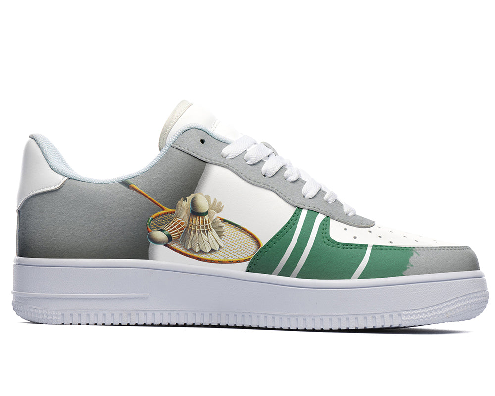 Badminton Sneakers: Badminton Racket Illustration Court Sneakers