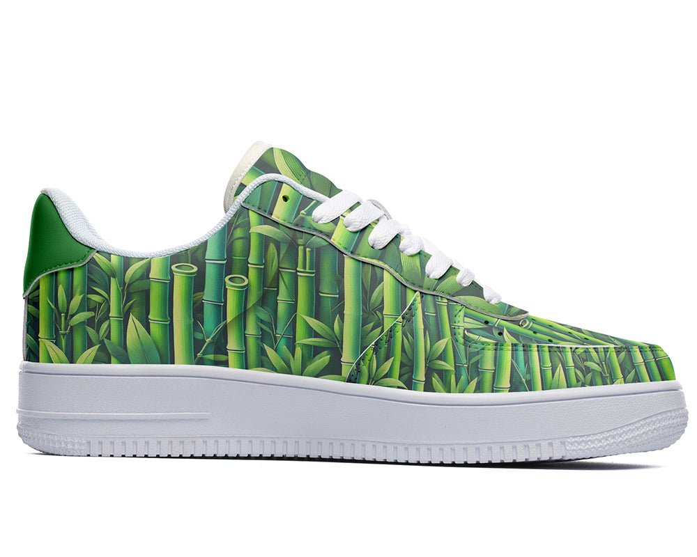 Bamboo Sneakers: Bamboo Pattern Court Sneakers